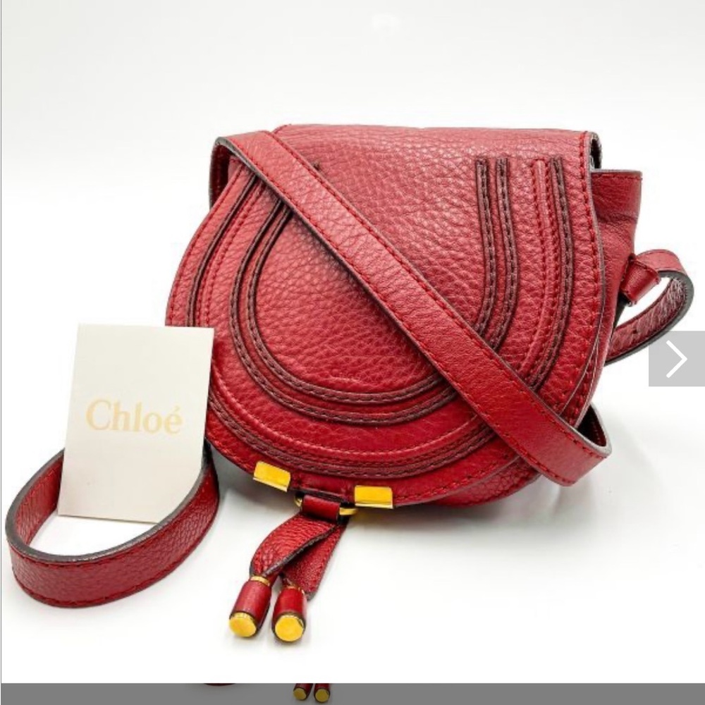 ❤️Chloe Marcie small Red Leather Crossbody Bag 100% authentic.❤️